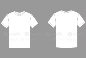 May và in áo phông cổ tròn màu trắng