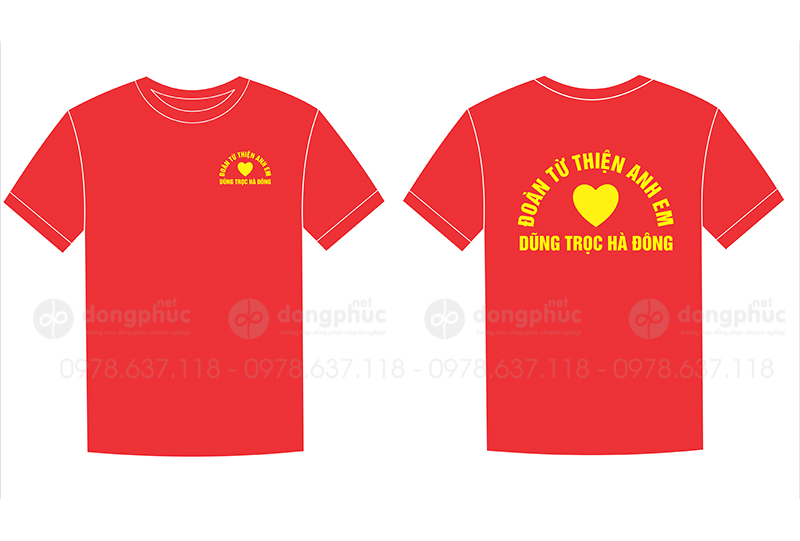 May và in áo phông Đoàn từ thiện anh em Dũng Trọc Hà Đông