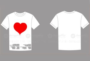 May và in áo phông hình trái tim
