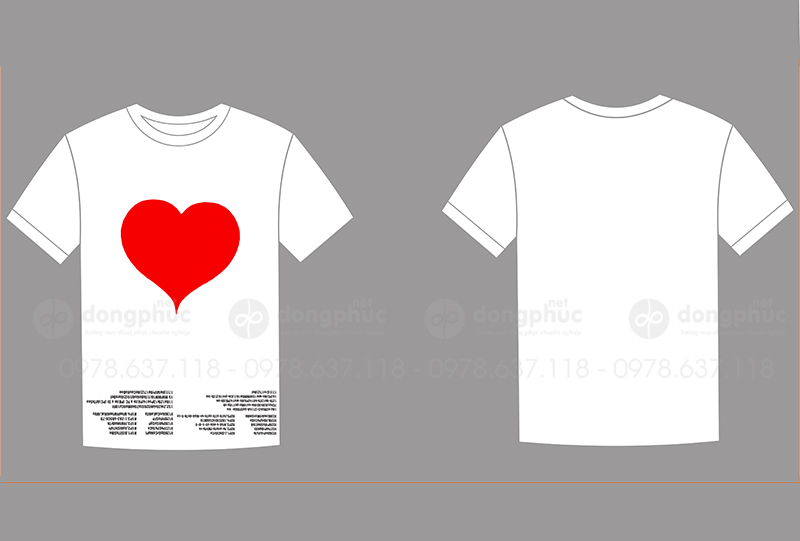 May và in áo phông hình trái tim