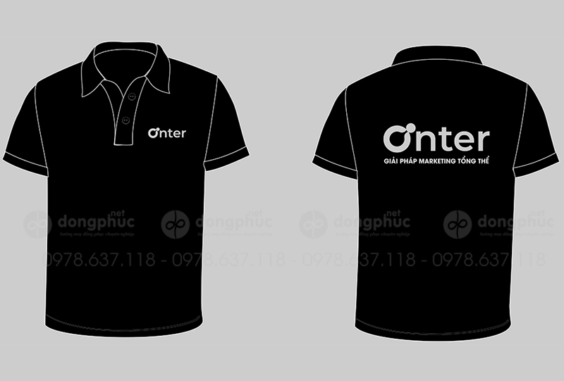 May và in áo phông màu đen Công ty Onter
