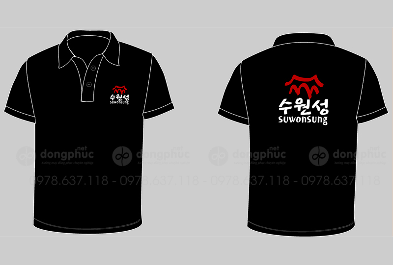 May và in áo phông màu đen Nhà hàng Suwonsung