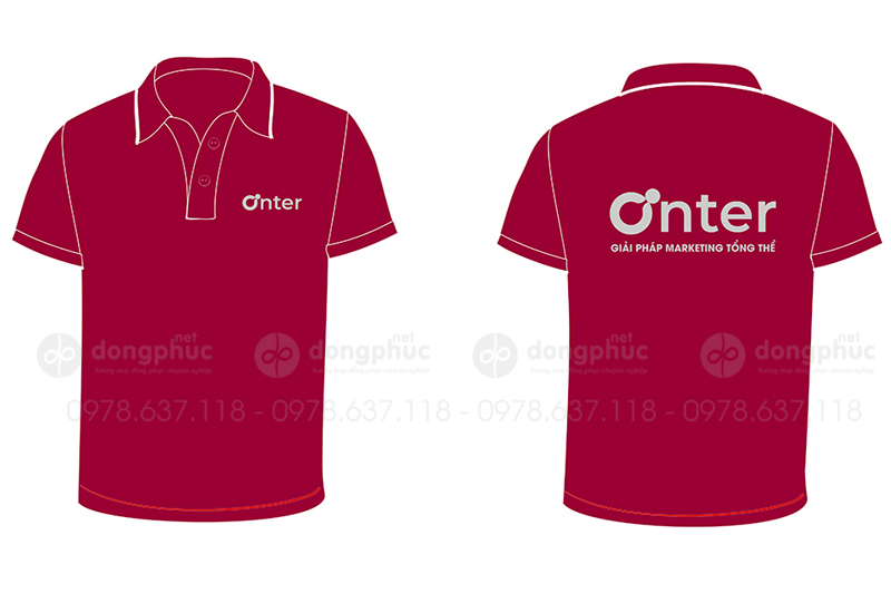 May và in áo phông màu đỏ Công ty Onter