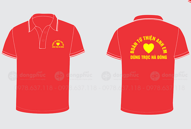 May và in áo polo Đoàn từ thiện anh em Dũng Trọc Hà Đông