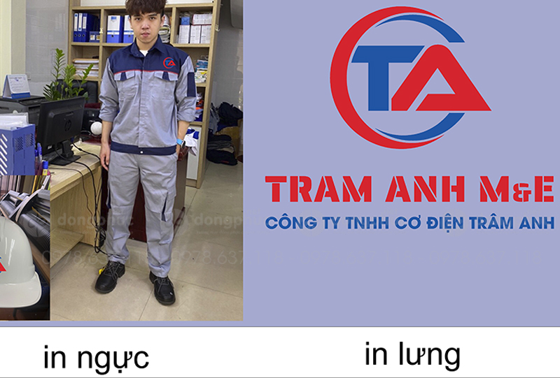 May và in đồng phục bảo hộ Công ty TNHH cơ điện Trâm Anh