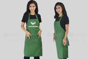 May và in tạp dề Nhà ăn UBND Huyện