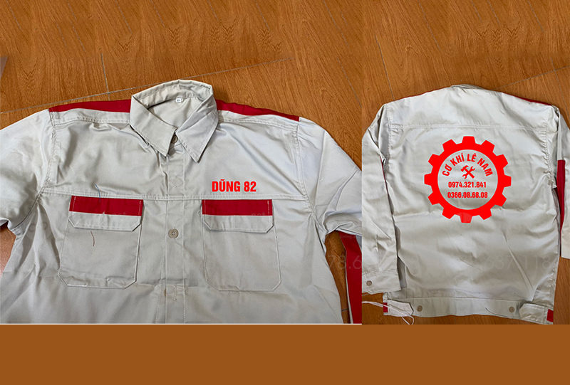 May và in áo bảo hộ Cơ khí Lê Nam