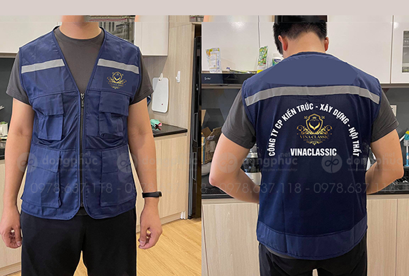 May và in áo gile Công ty CP kiến trúc - Xây dựng - Nội thất VinaClassic