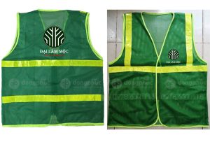 May và in áo gile màu xanh lá cây Công ty Đại Lâm Mộc