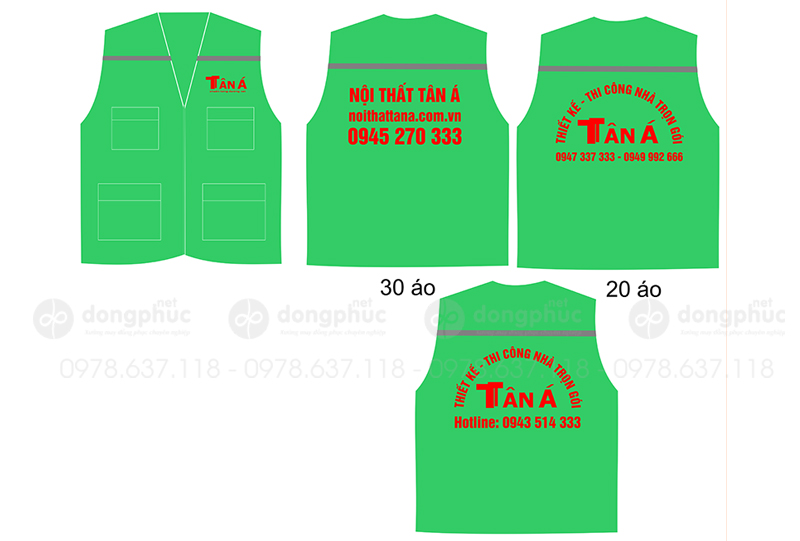 May và in áo gile Công ty Nội thất Tân Á
