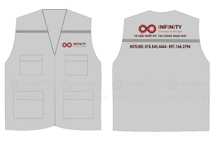 May và in áo gile màu xám nhạt Công ty Infinity Concept & Design
