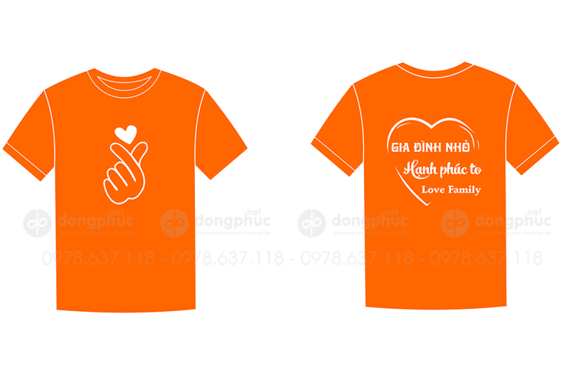 May và in áo phông màu cam biểu tượng Love