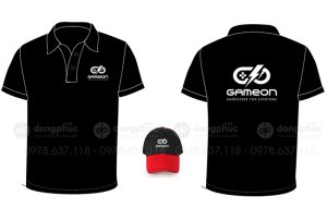 May và in áo phông màu đen Công ty Gameon