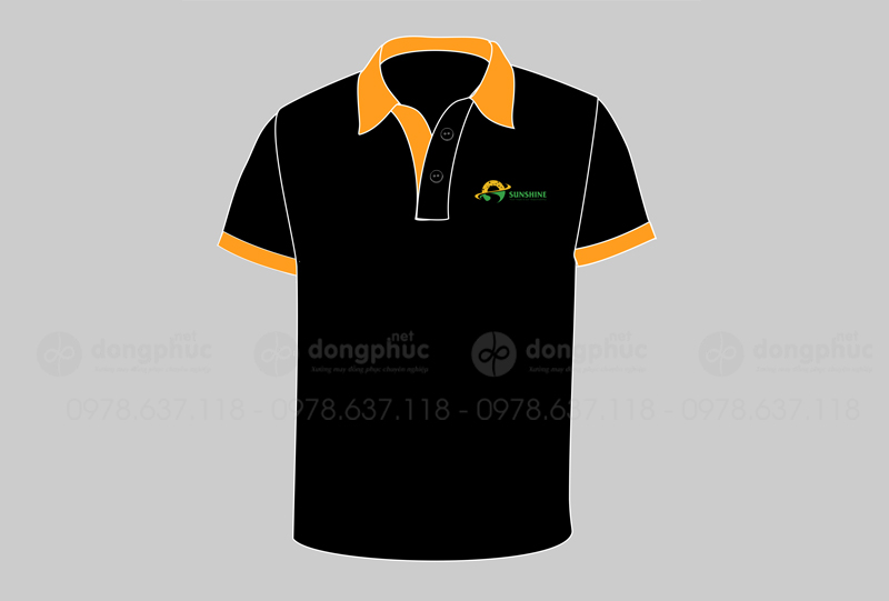 May và in áo phông màu đen Công ty Sunshine