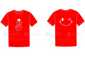 May và in áo phông màu đỏ biểu tượng Love