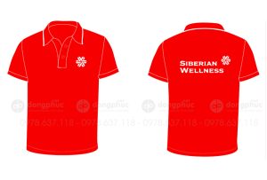 May và in áo phông màu đỏ Công ty Siberian Wellness