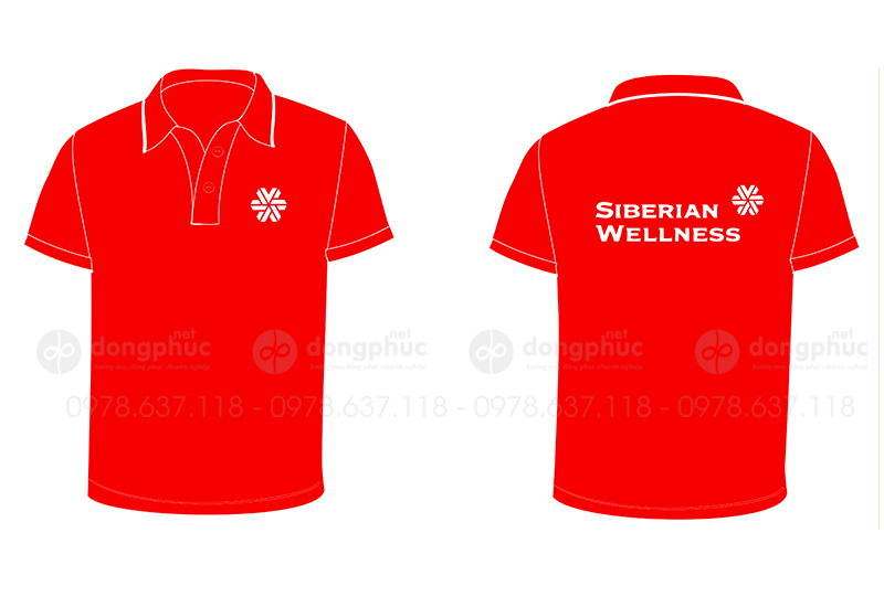 May và in áo phông màu đỏ Công ty Siberian Wellness