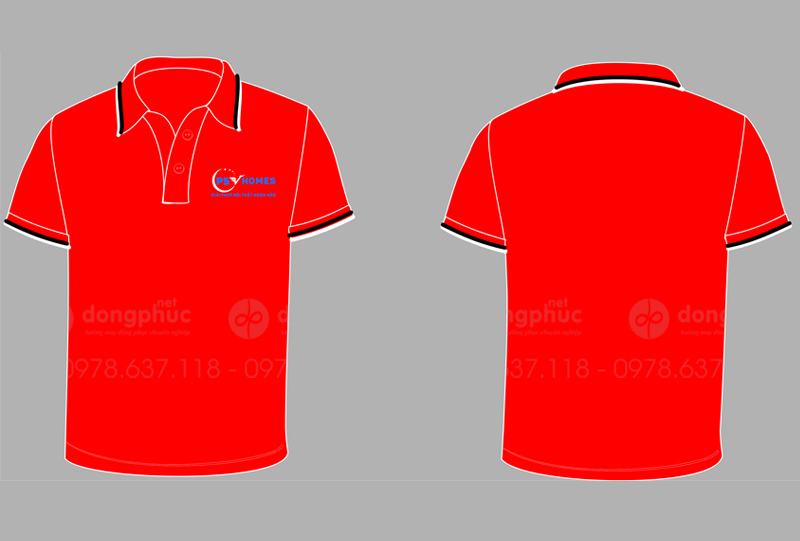 May và in áo phông màu đỏ Công ty PSV Homes