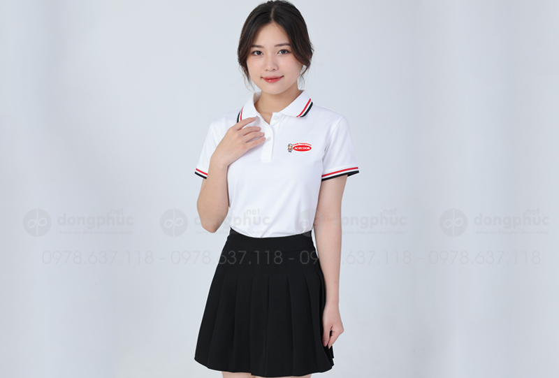 May và in áo phông màu trắng Công ty Acecook