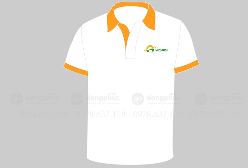 May và in áo phông màu trắng Công ty Sunshine