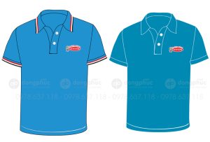 May và in áo phông màu xanh dương Công ty Acecook