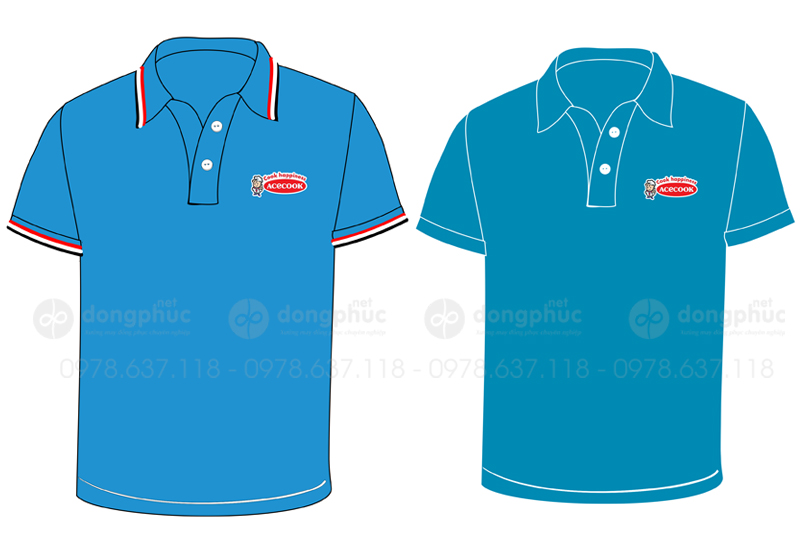 May và in áo phông màu xanh dương Công ty Acecook