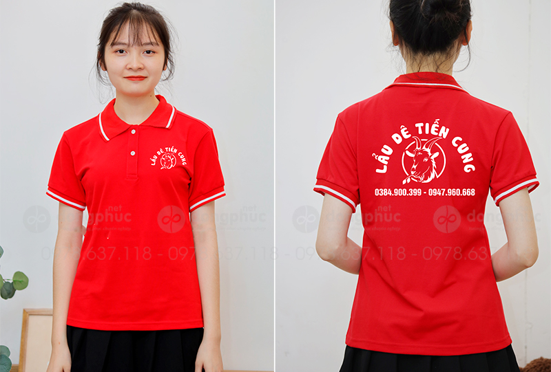 May và in áo phông Nhà hàng Lẩu dê Tiến Cung