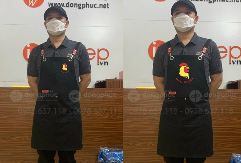 May và in tạp dề Quán Gà Mạnh Hoạch