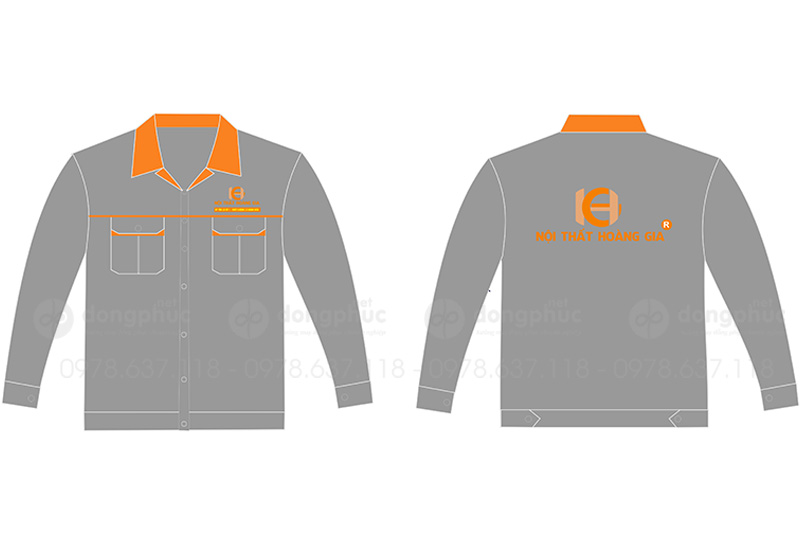 May và in áo bảo hộ Công ty Nội thất Hoàng Gia