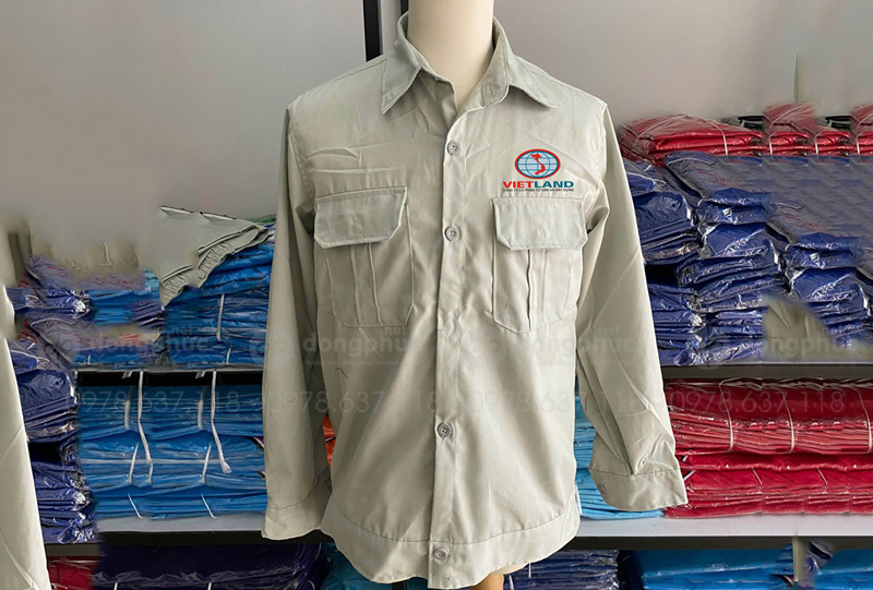 May và in áo bảo hộ Công ty VietLand