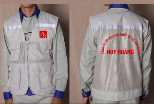 May và in áo gile Công ty CP dịch vụ Thiết kế và Xây dựng Huy Hoàng