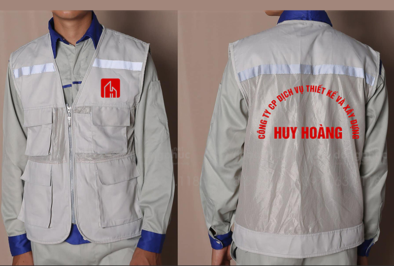 May và in áo gile Công ty CP dịch vụ Thiết kế và Xây dựng Huy Hoàng