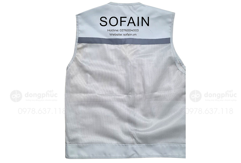 May và in áo gile đồng phục Công ty Sofain