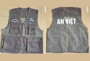 May và in áo gile đồng phục Công ty TNHH Xây lắp An Việt