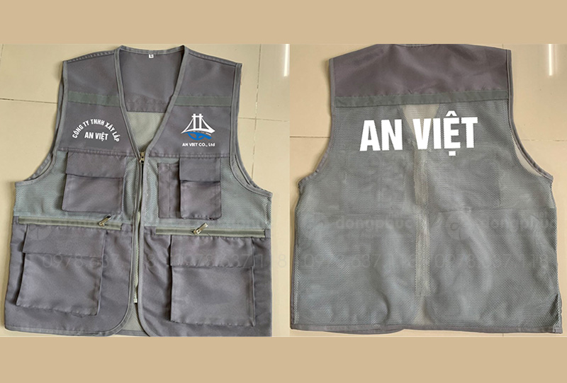 May và in áo gile đồng phục Công ty TNHH Xây lắp An Việt