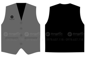 May và in áo gile đồng phục màu xám Bar Sense