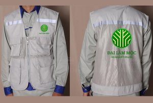 May và in áo gile màu ghi sáng Công ty Đại Lâm Mộc