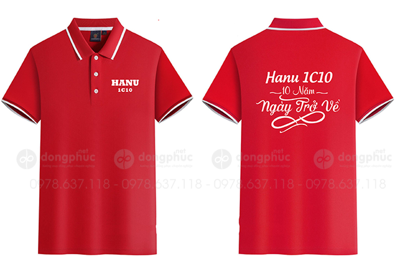 May và in áo màu đỏ Lớp Hanu 1C10 Đại học Hà Nội - 10 năm Ngày trở về