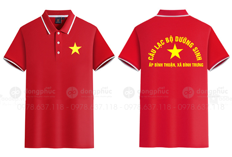 May và in áo phông Câu lạc bộ dưỡng sinh Ấp Bình Thuận Xã Bình Trưng