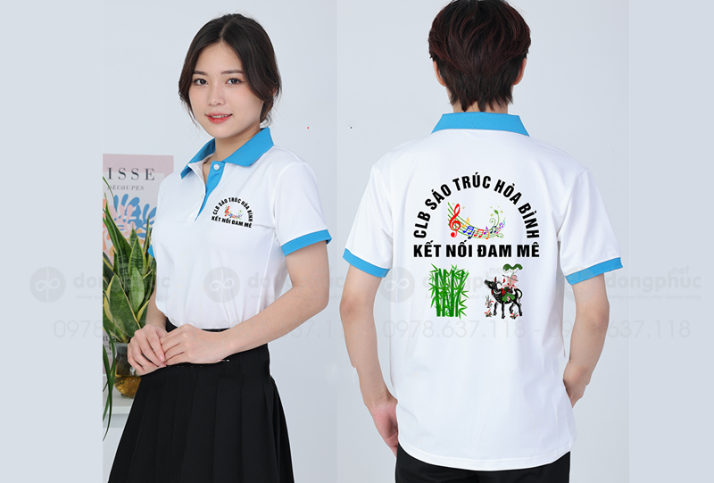 May và in áo phông Câu lạc bộ sáo trúc Hòa Bình