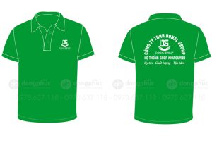 May và in áo phông cổ bẻ màu xanh lá cây Công ty Donal Group