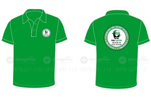 May và in áo phông cổ bẻ màu xanh lá cây Tổng kho bỉm sữa Như Quỳnh