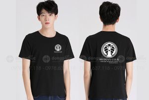 May và in áo phông cổ tròn màu đen Club Medusa