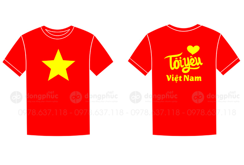 May và in áo phông cổ tròn Tôi yêu Việt Nam