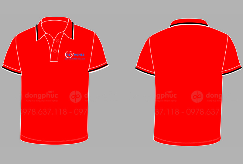 May và in áo phông màu đỏ Công ty PSVHomes