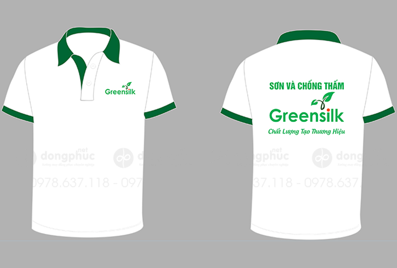 May và in áo phông màu trắng Công ty sơn và chống thấm Greensilk