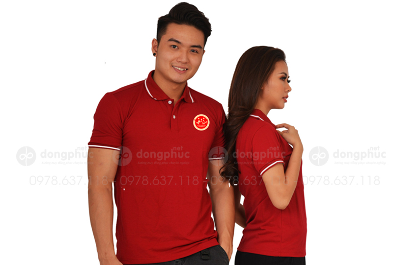 May và in áo phông màu đỏ đô Công ty TNHH Phương Huyền