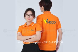 May và in áo phông màu cam Công ty Vinisco