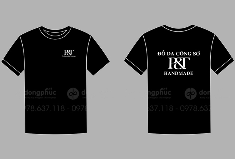 May và in áo phông đồng phục Đồ da công sở P&T Handmade