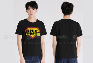 May và in áo phông đồng phục màu đen Captain Save Aho